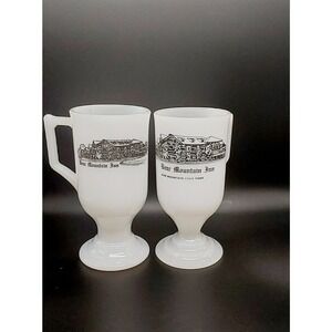 Set of 3 Vintage Bear Inn Mountain Milk Mugs